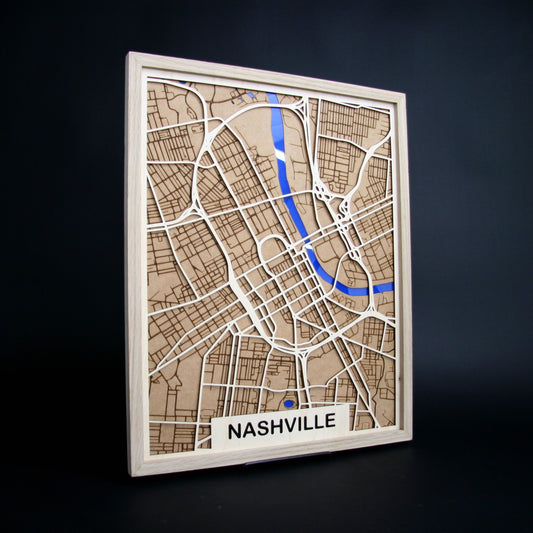 Wooden Nashville Map