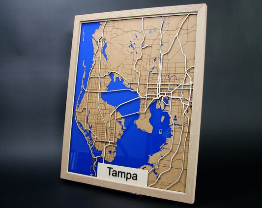 Wooden Tampa Map