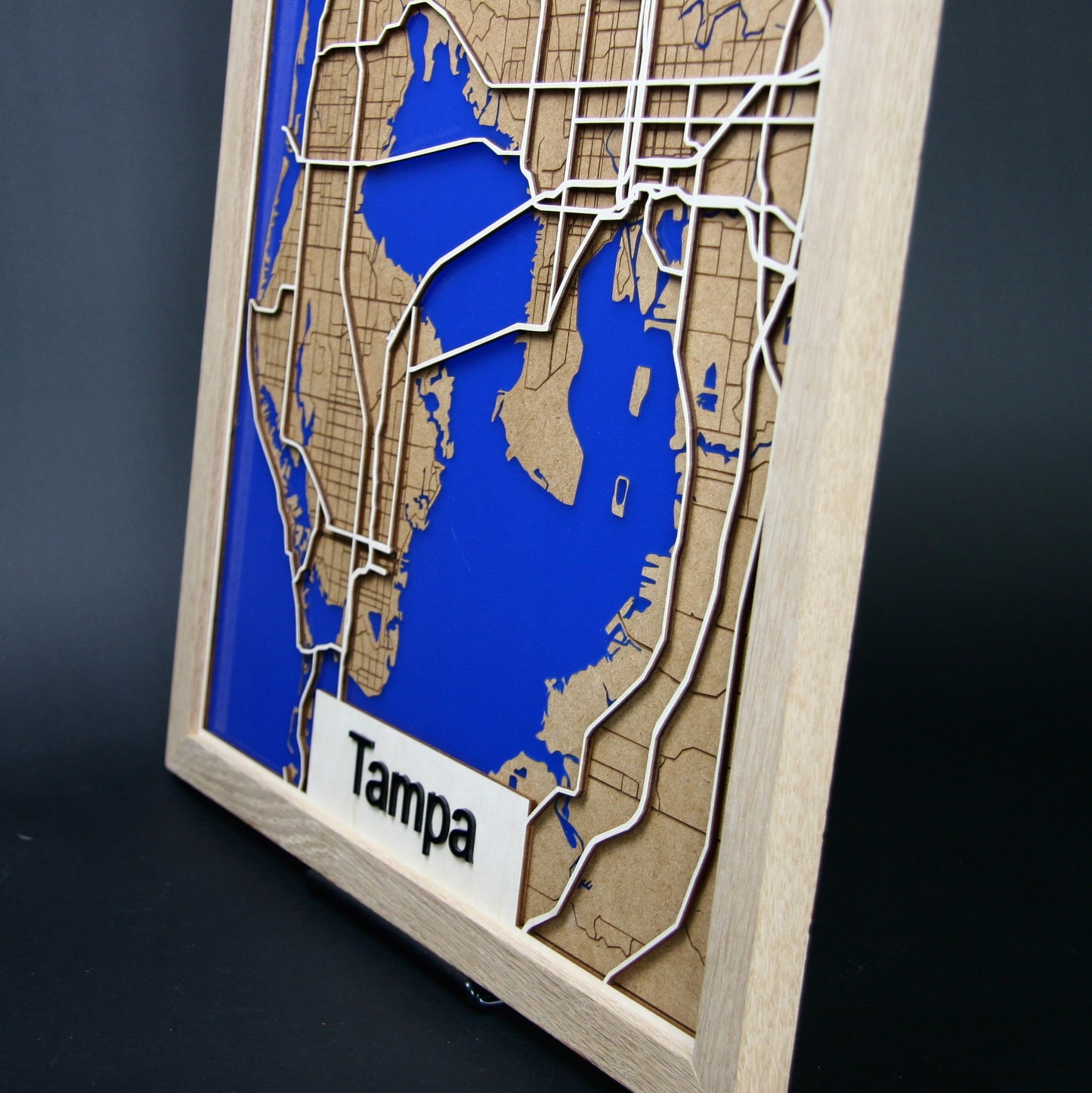 Wooden Tampa Map