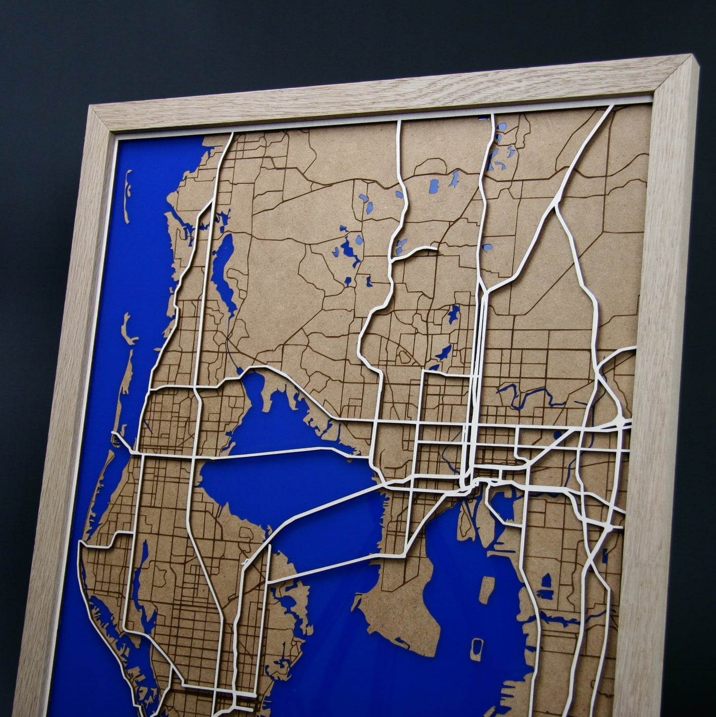 Wooden Tampa Map